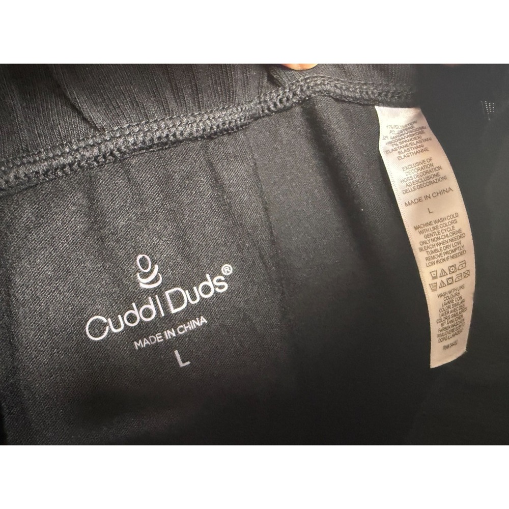 Cuddl Duds Women's Modern Jersey Knit Lounge Pant Black/Porcelain: L #603F - Picture 3 of 4